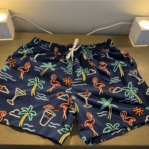 Chubbies Navy Tropical Print Shorts